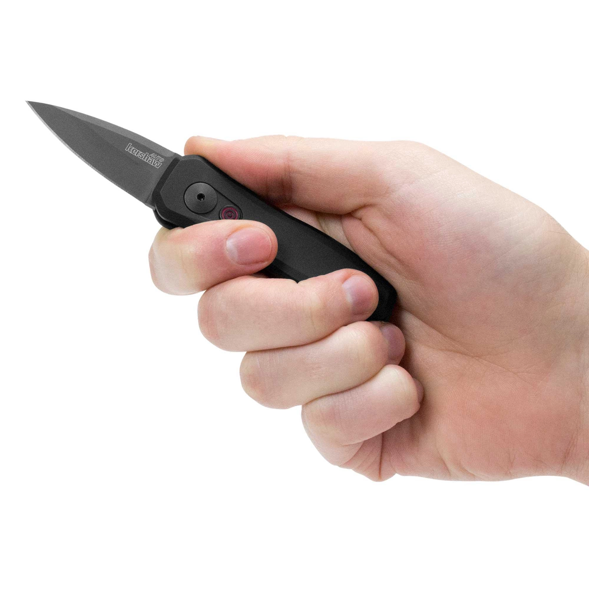 Kershaw Pocket Knife - Launch 4 Spear Point Plain Edge Blade Everyday | KW7500BLK