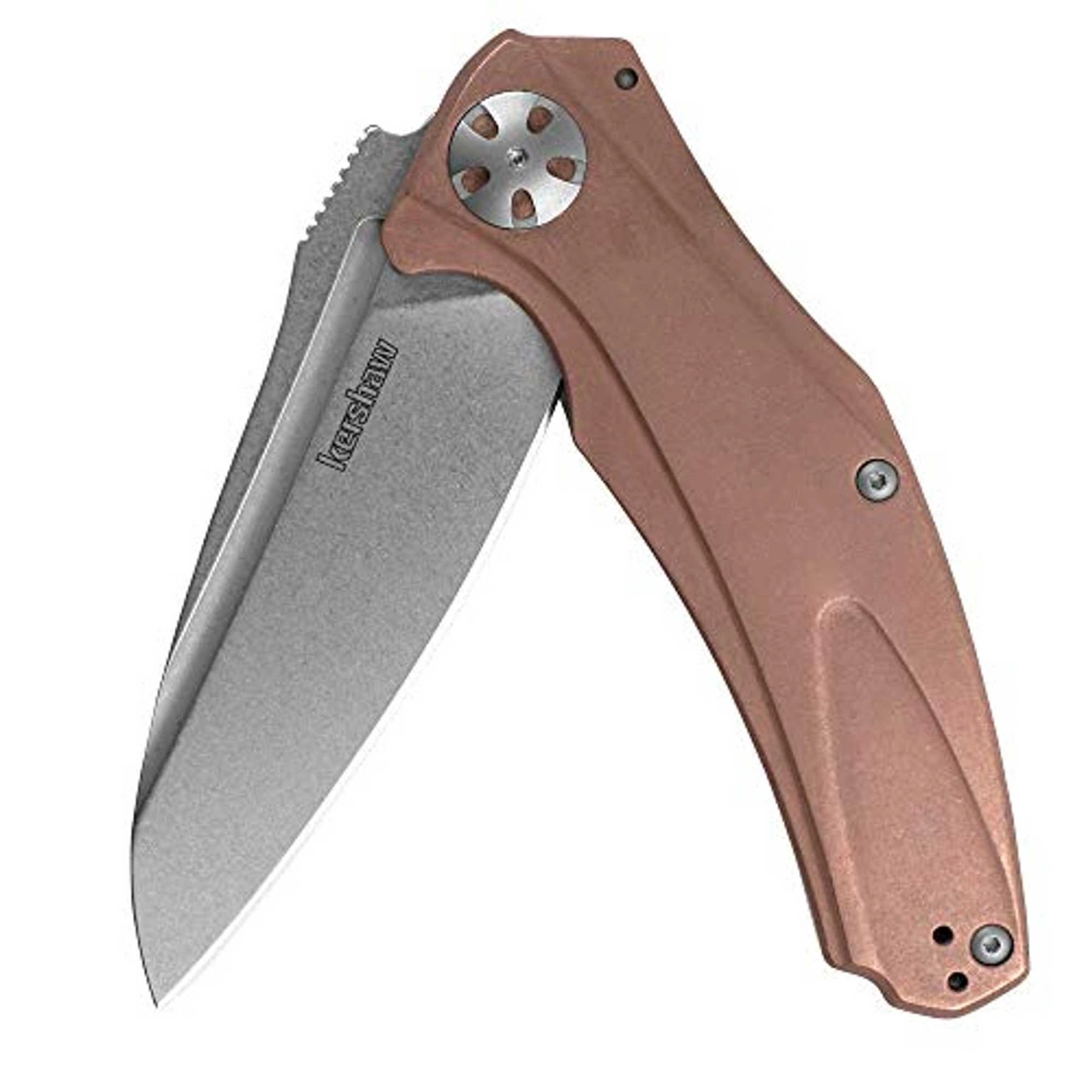 Kershaw Pocket Knife - Natrix XL CU Drop Point Plain Edge Steel Blade | KW7008CU