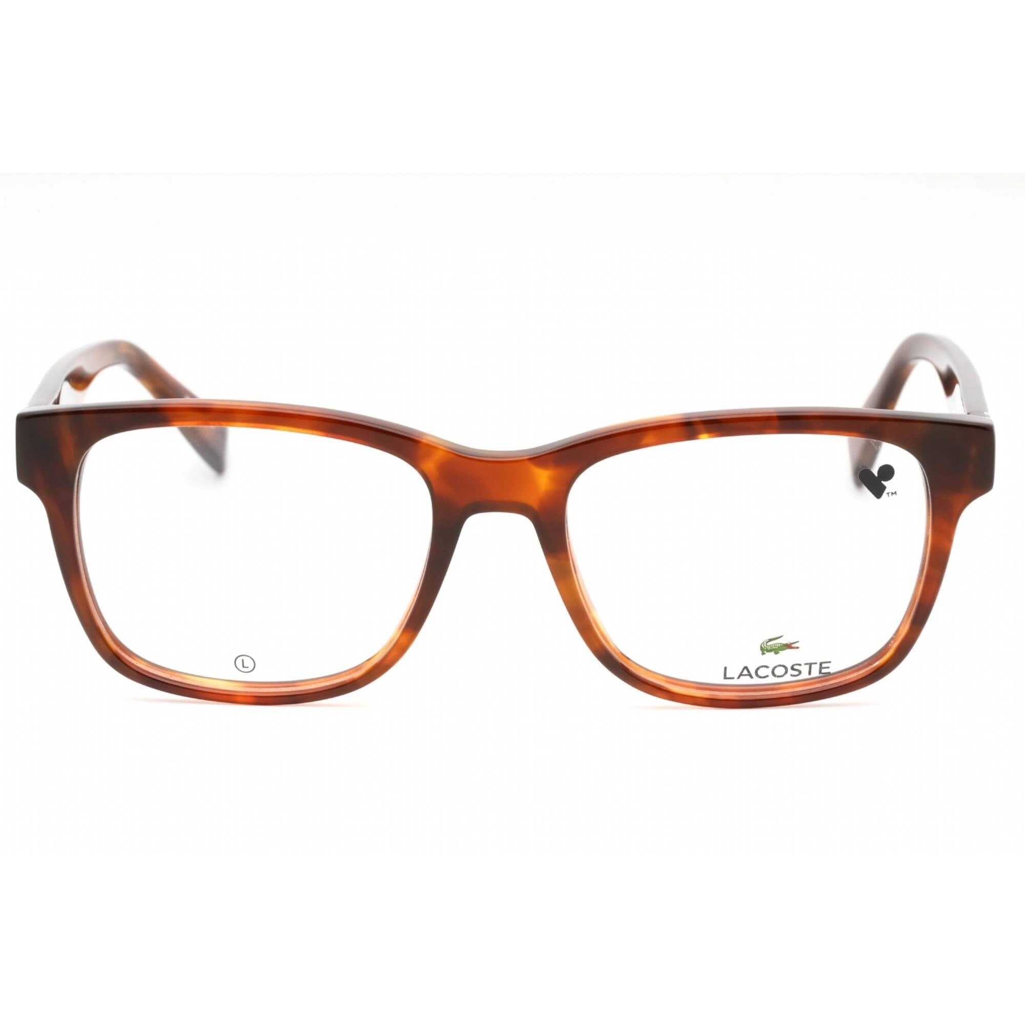 Lacoste Men's Eyeglasses - Havana Blonde Plastic Square Full Rim Frame | L2937 218