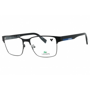Lacoste Men's Eyeglasses - Matte Black Metal Square Full Rim 55 mm Frame | L2286 002