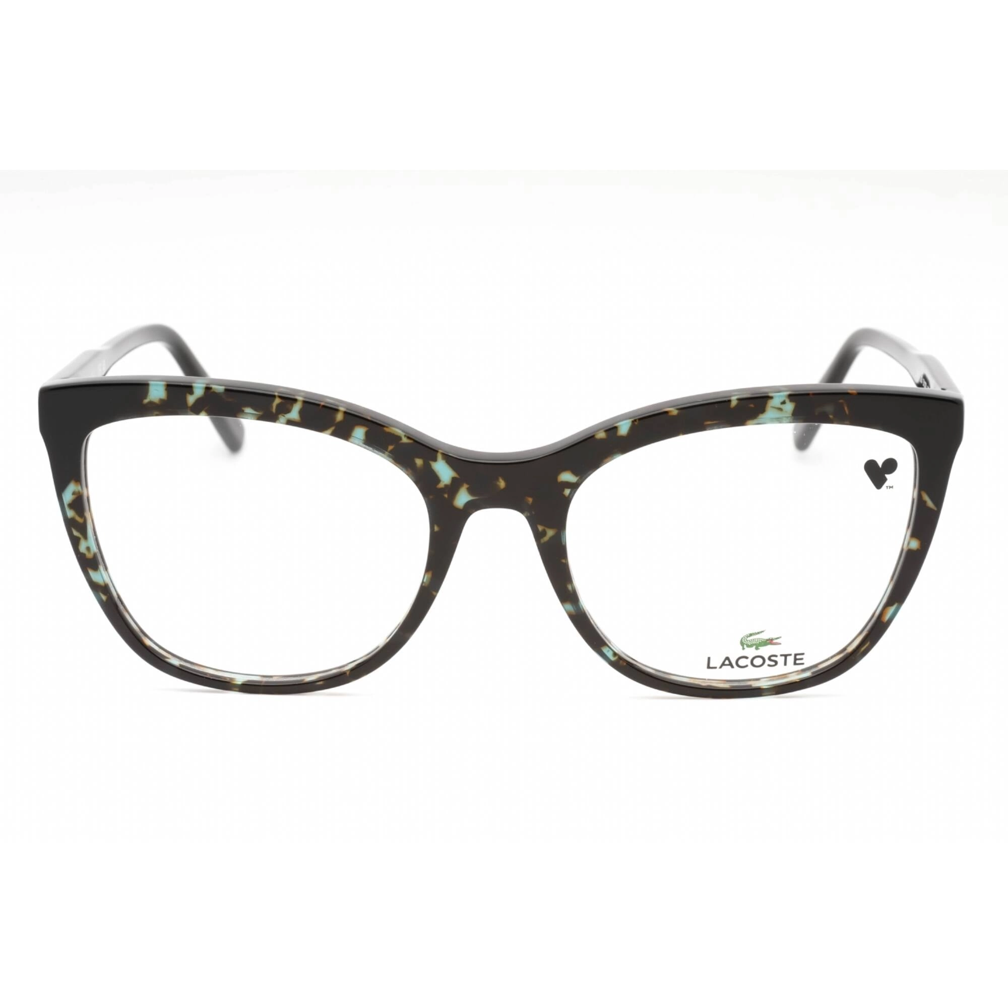 Lacoste Women's Eyeglasses - Havana/Azure Plastic Cat Eye Full Rim Frame | L2884 215
