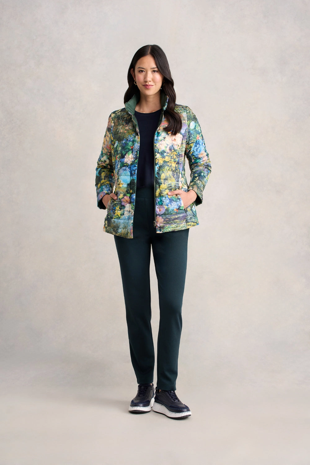 Landscape Puffer Jacket - Monet Garden