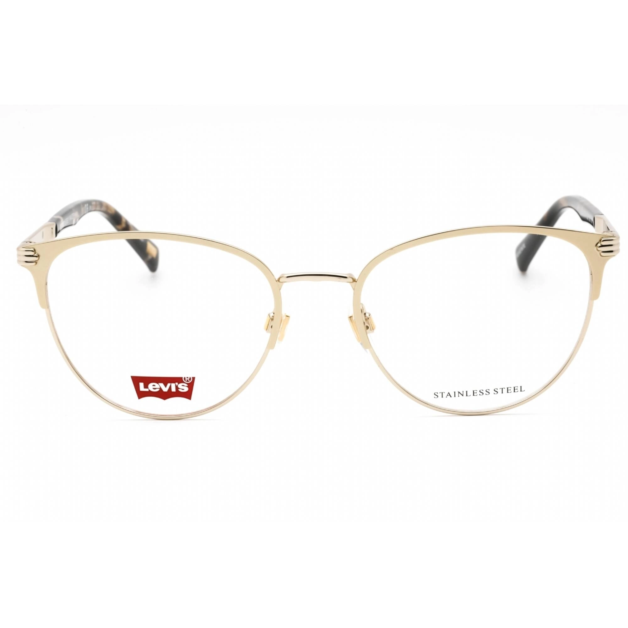 Levi's Women's Eyeglasses - Gold Metal Cat Eye Full Rim Frame | LV 5036 0J5G 00