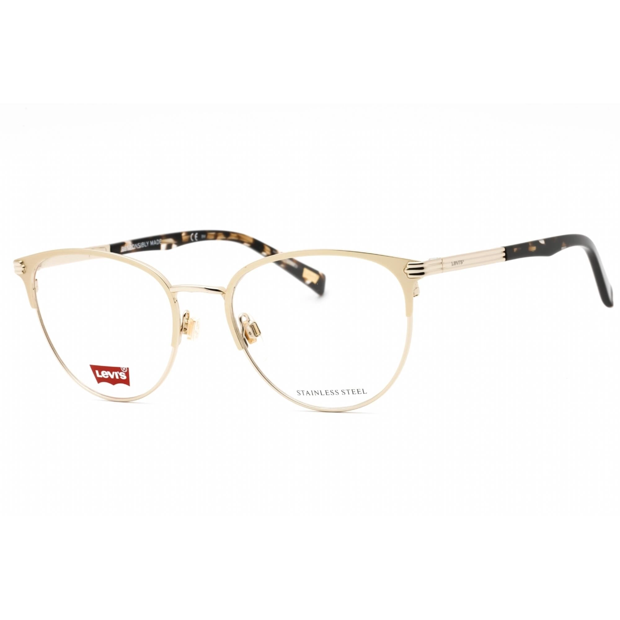 Levi's Women's Eyeglasses - Gold Metal Cat Eye Full Rim Frame | LV 5036 0J5G 00