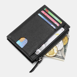 Men Genuine Leather RFID Anti-theft Ultra-thin Card Case Card Holder Wallet
