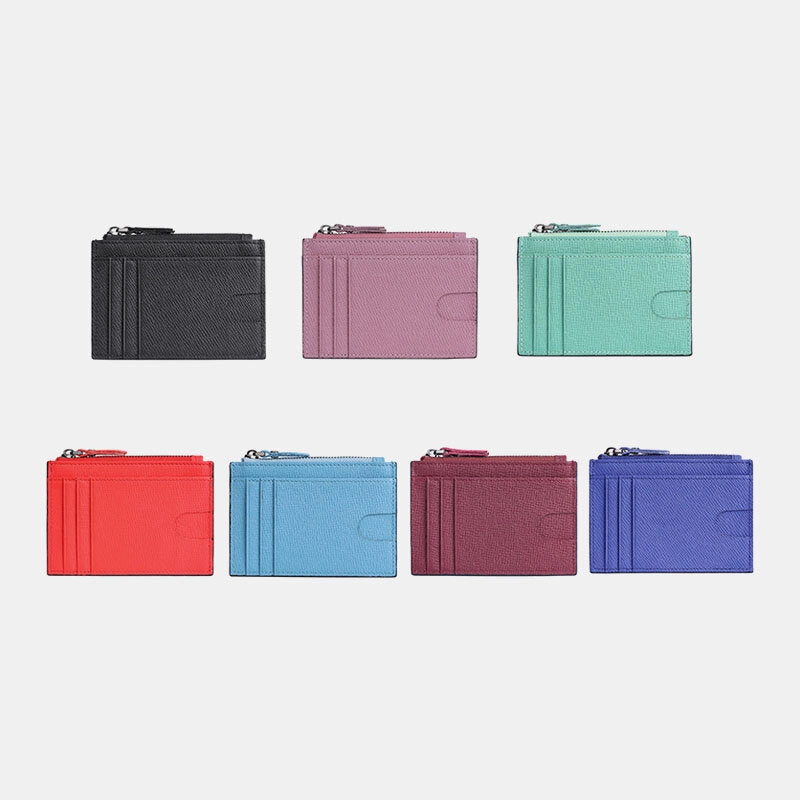 Men Genuine Leather RFID Anti-theft Ultra-thin Card Case Card Holder Wallet