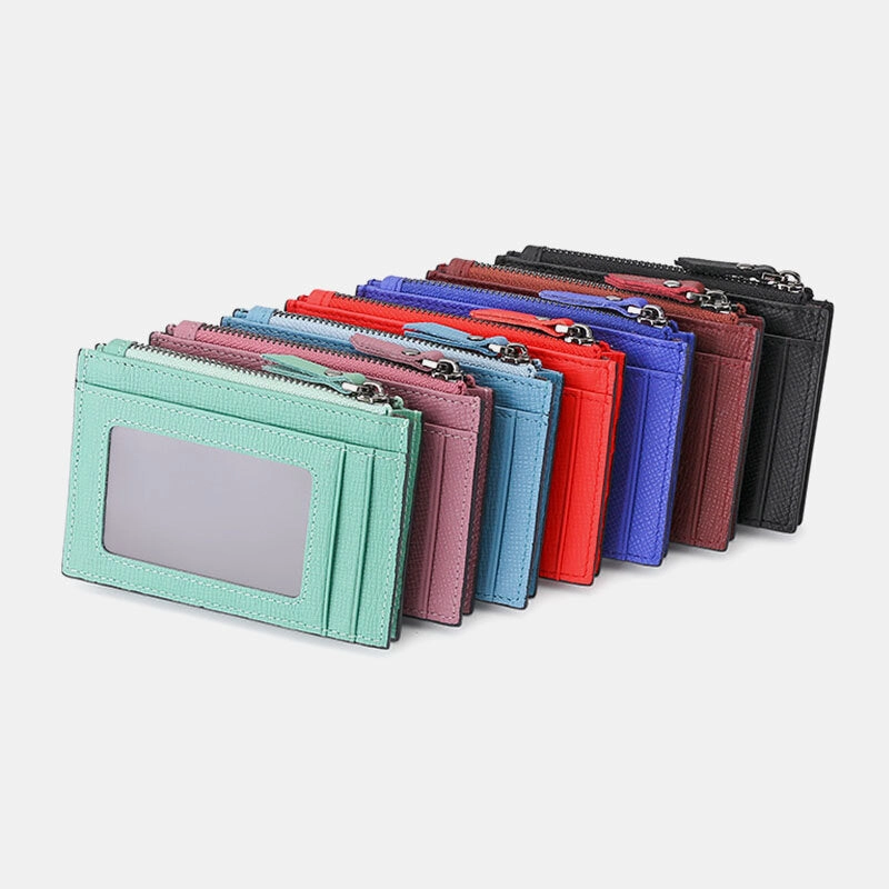 Men Genuine Leather RFID Anti-theft Ultra-thin Card Case Card Holder Wallet