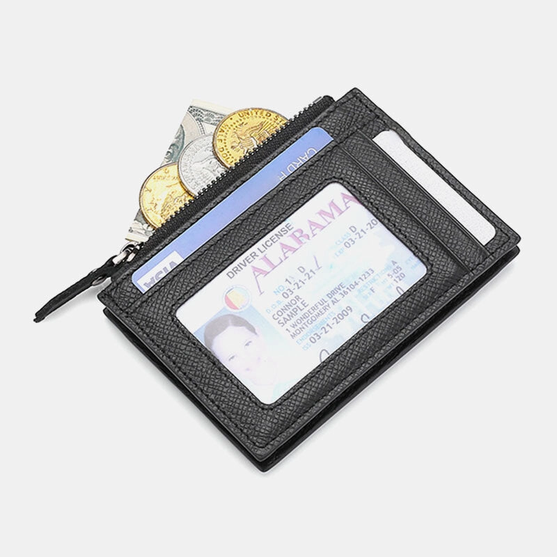 Men Genuine Leather RFID Anti-theft Ultra-thin Card Case Card Holder Wallet