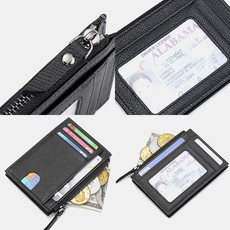 Men Genuine Leather RFID Anti-theft Ultra-thin Card Case Card Holder Wallet