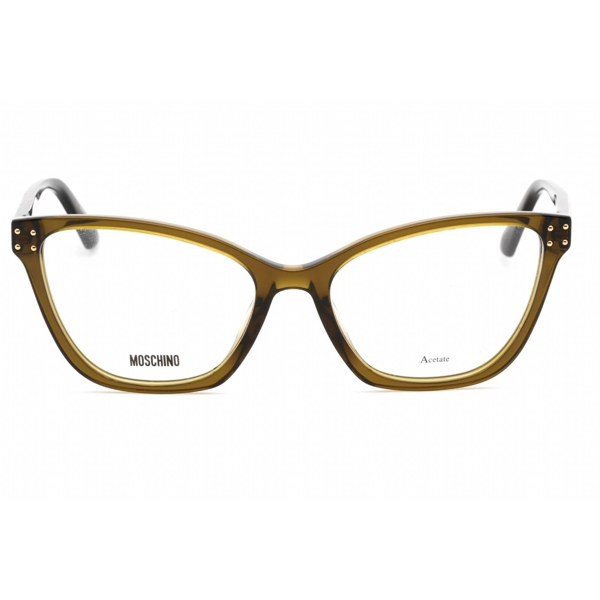 Moschino Women's Eyeglasses - Khaki Plastic Full Rim Cat Eye Frame | MOS595 03Y5 00