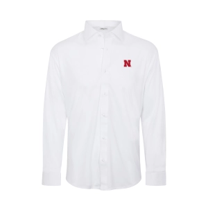 Nebraska Quattro Flex Dress Shirt with Semi-Spread Collar White
