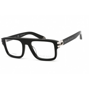 Philipp Plein Men's Eyeglasses - Rectangular Shiny Black Plastic Frame | VPP021M 700Y