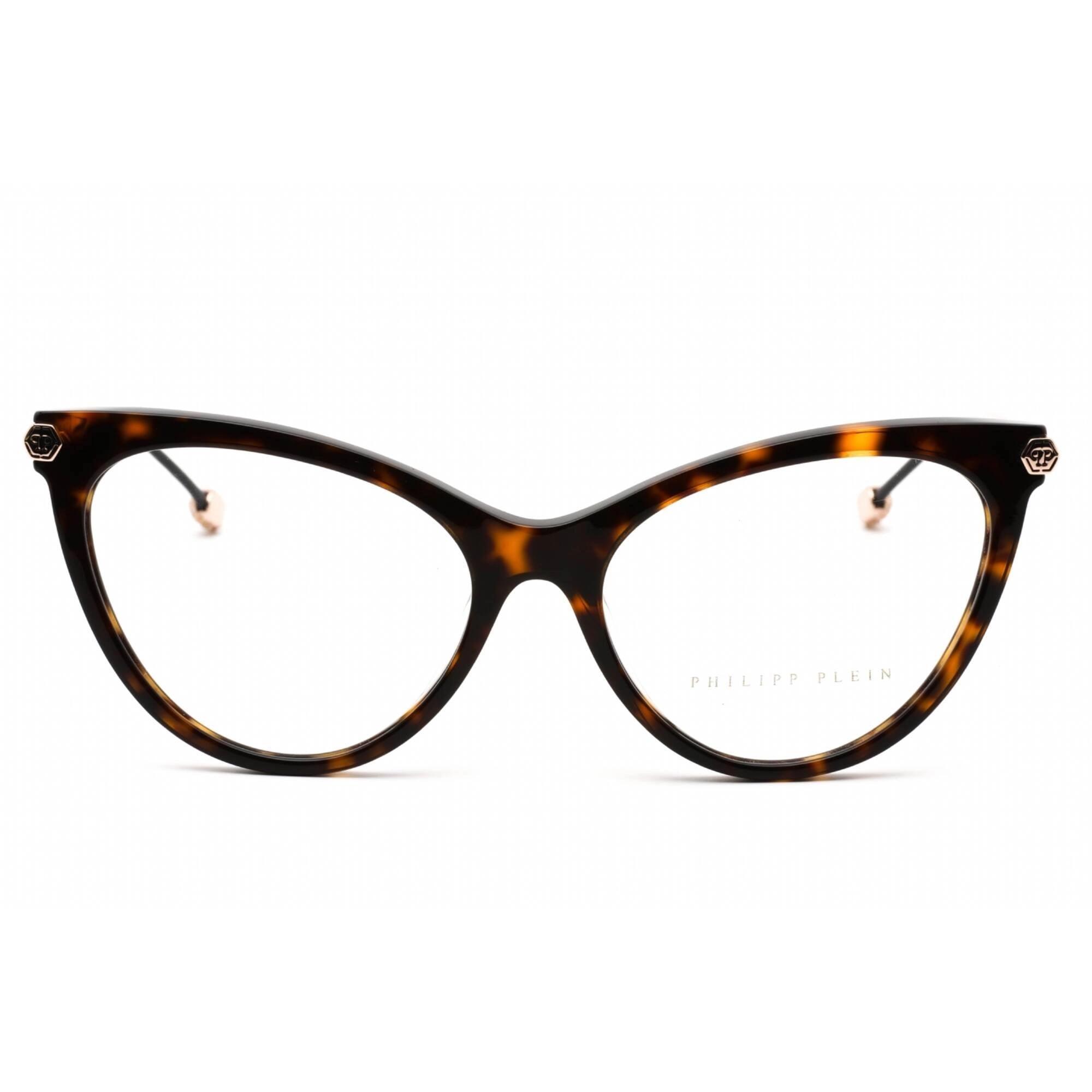 Philipp Plein Women's Eyeglasses - Shiny Dark Havana Cat Eye Frame | VPP037S 0722