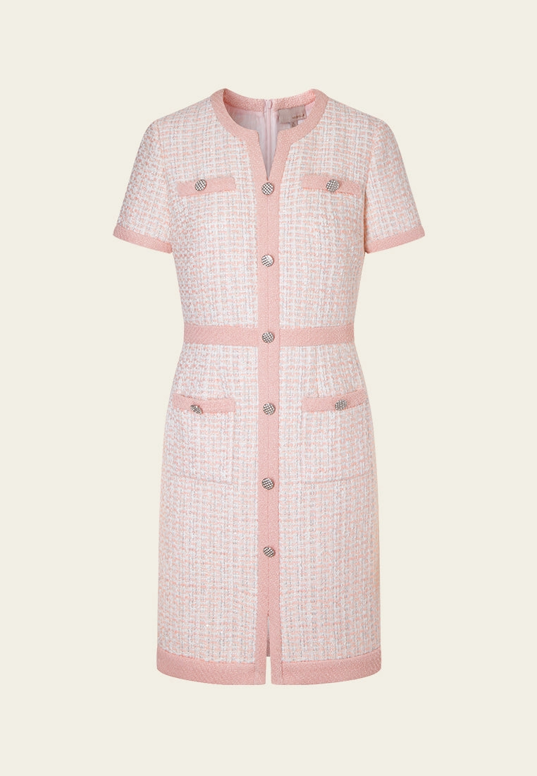 Pink Lady Classic Tweed Dress