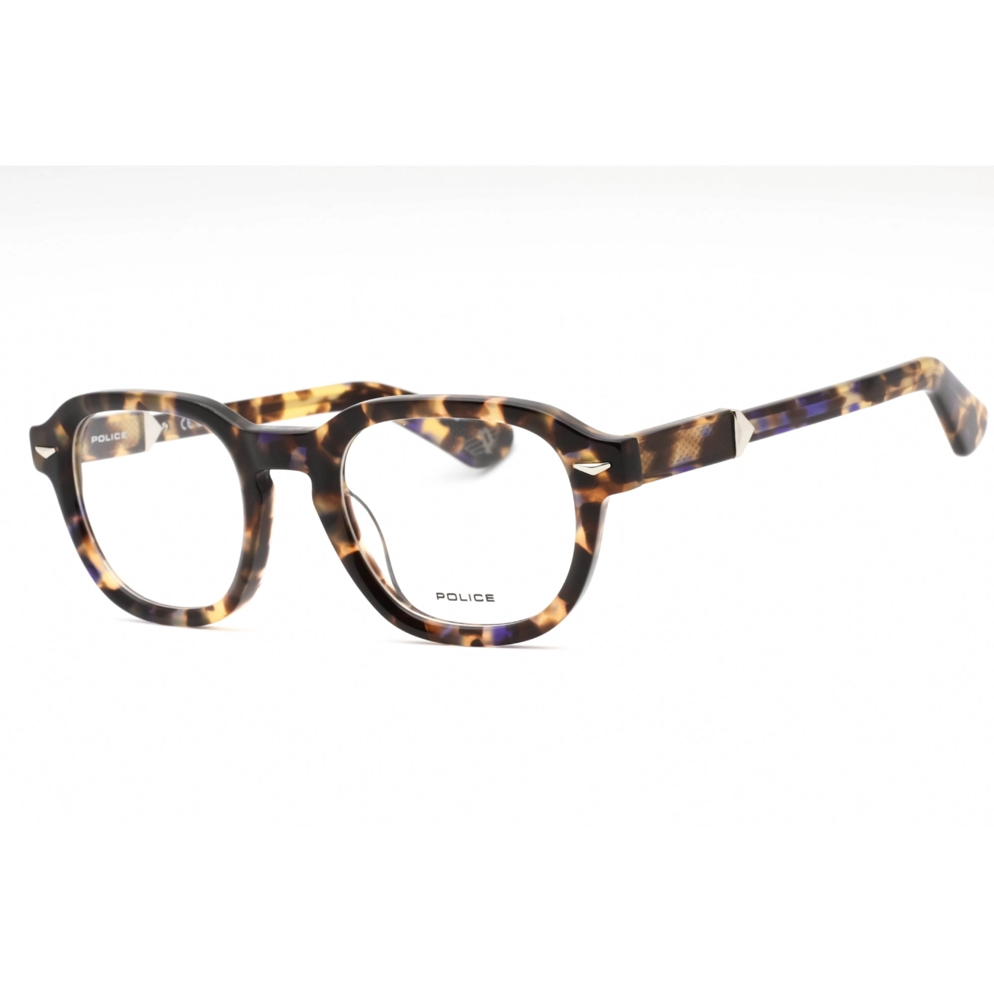 Police Men's Eyeglasses - Tortoise Plastic Full Rim Frame Clear Lens | VPLG81 0744