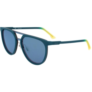 Police Men's Sunglasses - Blue Green Plastic Full Rim Pilot Frame | POLICE SPL586 7T9X