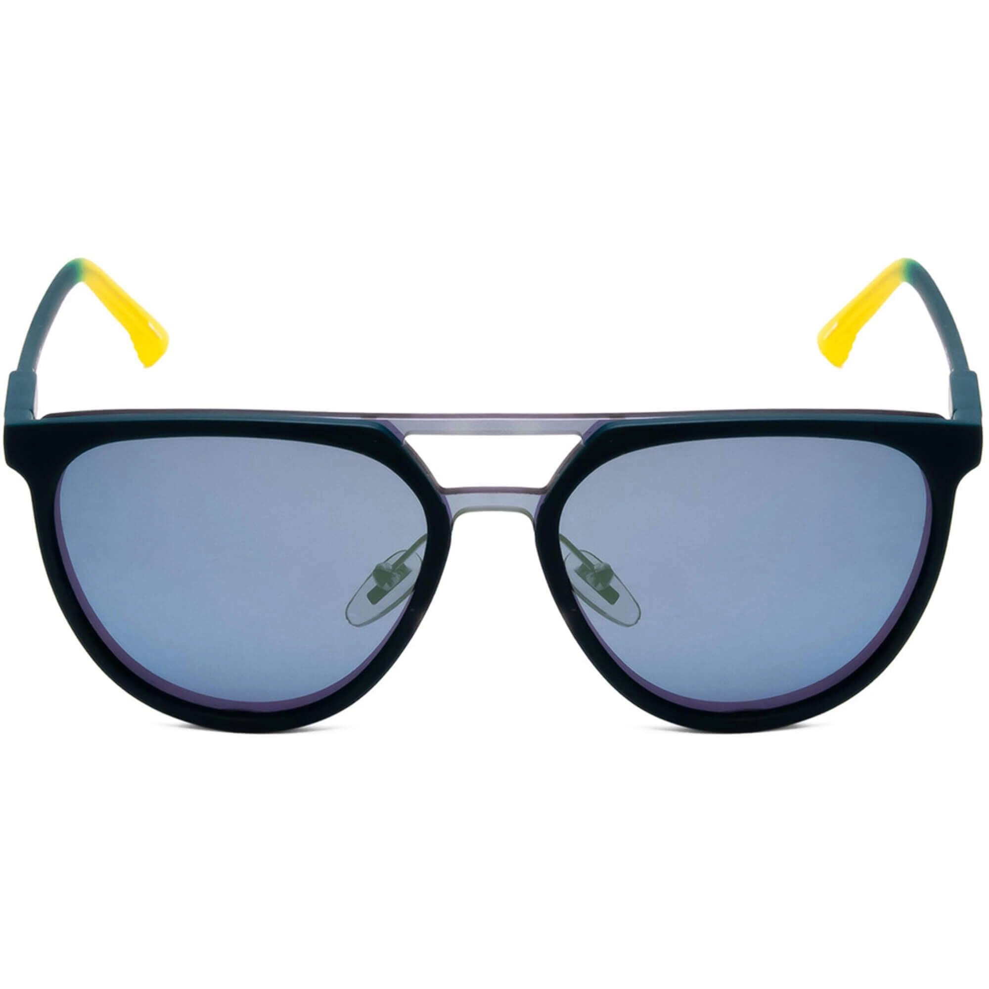 Police Men's Sunglasses - Blue Green Plastic Full Rim Pilot Frame | POLICE SPL586 7T9X
