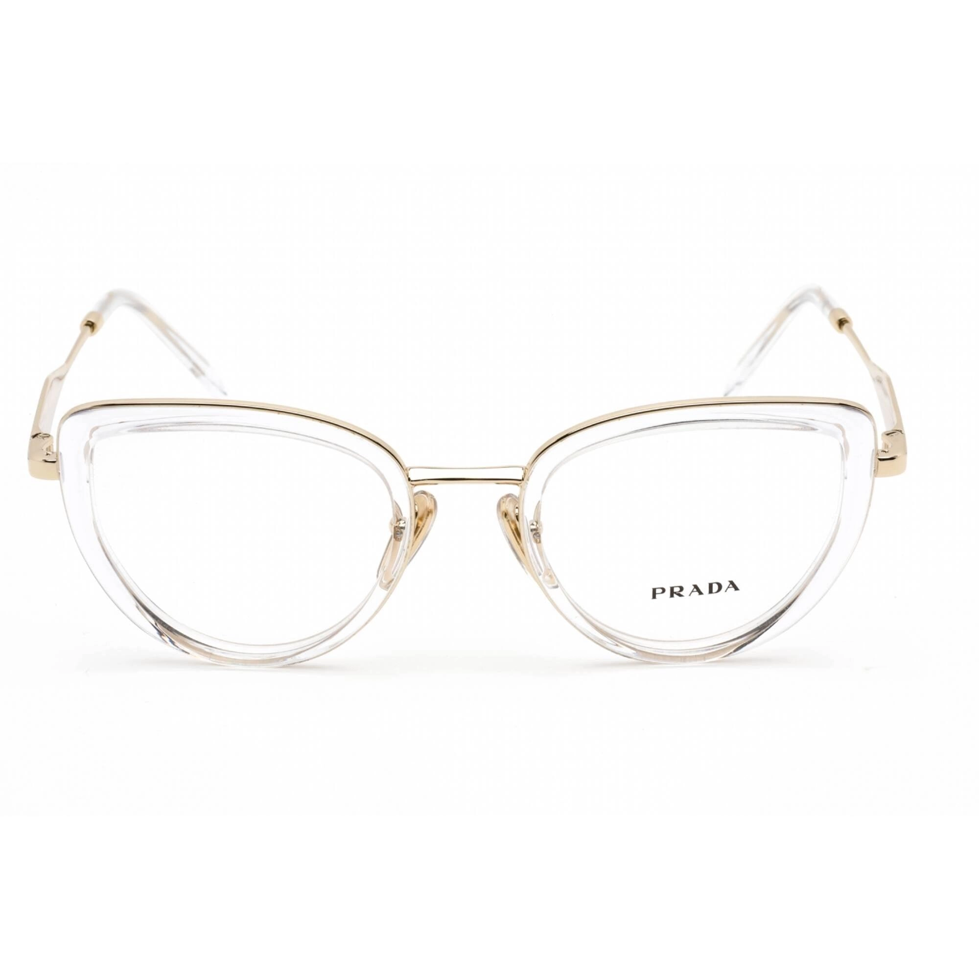 Prada Women's Eyeglasses - Crystal Plastic/Metal Cat Eye Shape Frame | 0PR 54ZV 2AZ1O1