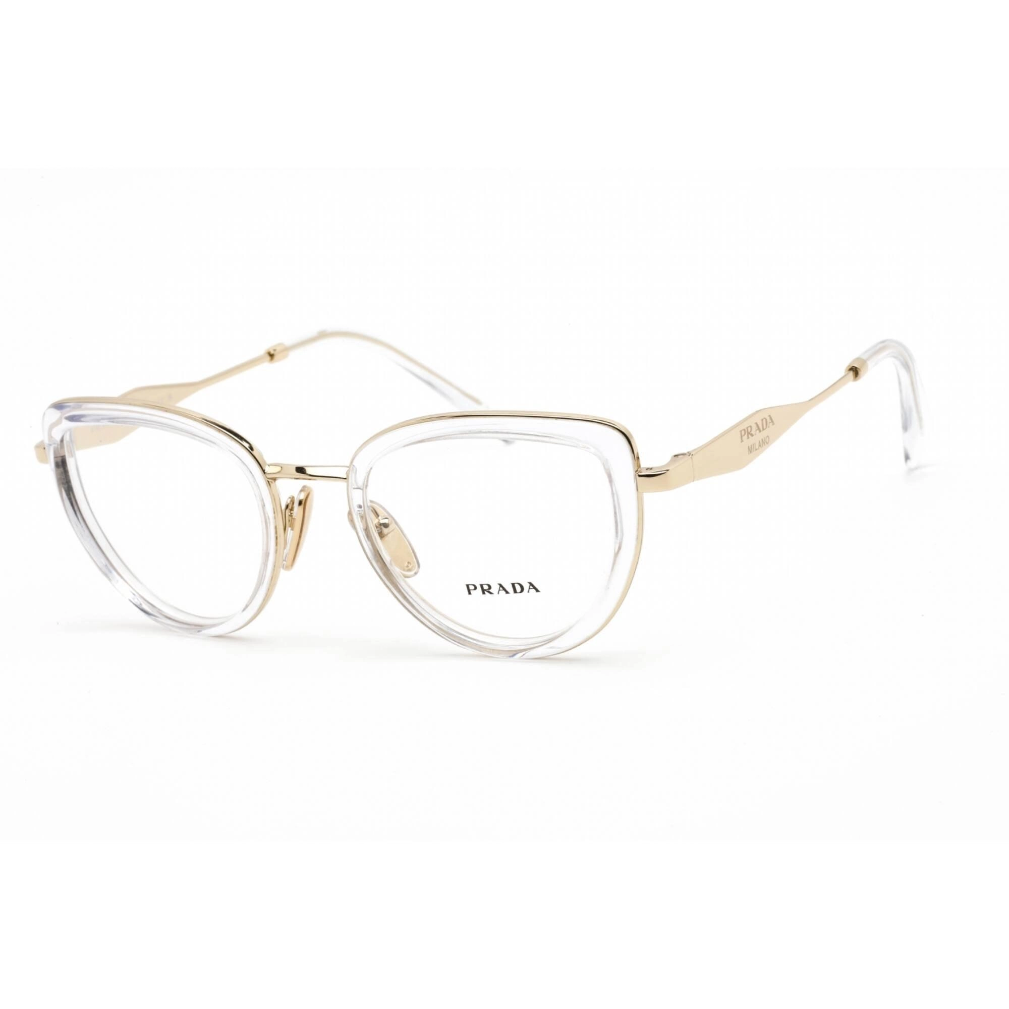 Prada Women's Eyeglasses - Crystal Plastic/Metal Cat Eye Shape Frame | 0PR 54ZV 2AZ1O1