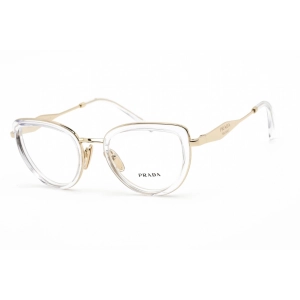 Prada Women's Eyeglasses - Crystal Plastic/Metal Cat Eye Shape Frame | 0PR 54ZV 2AZ1O1