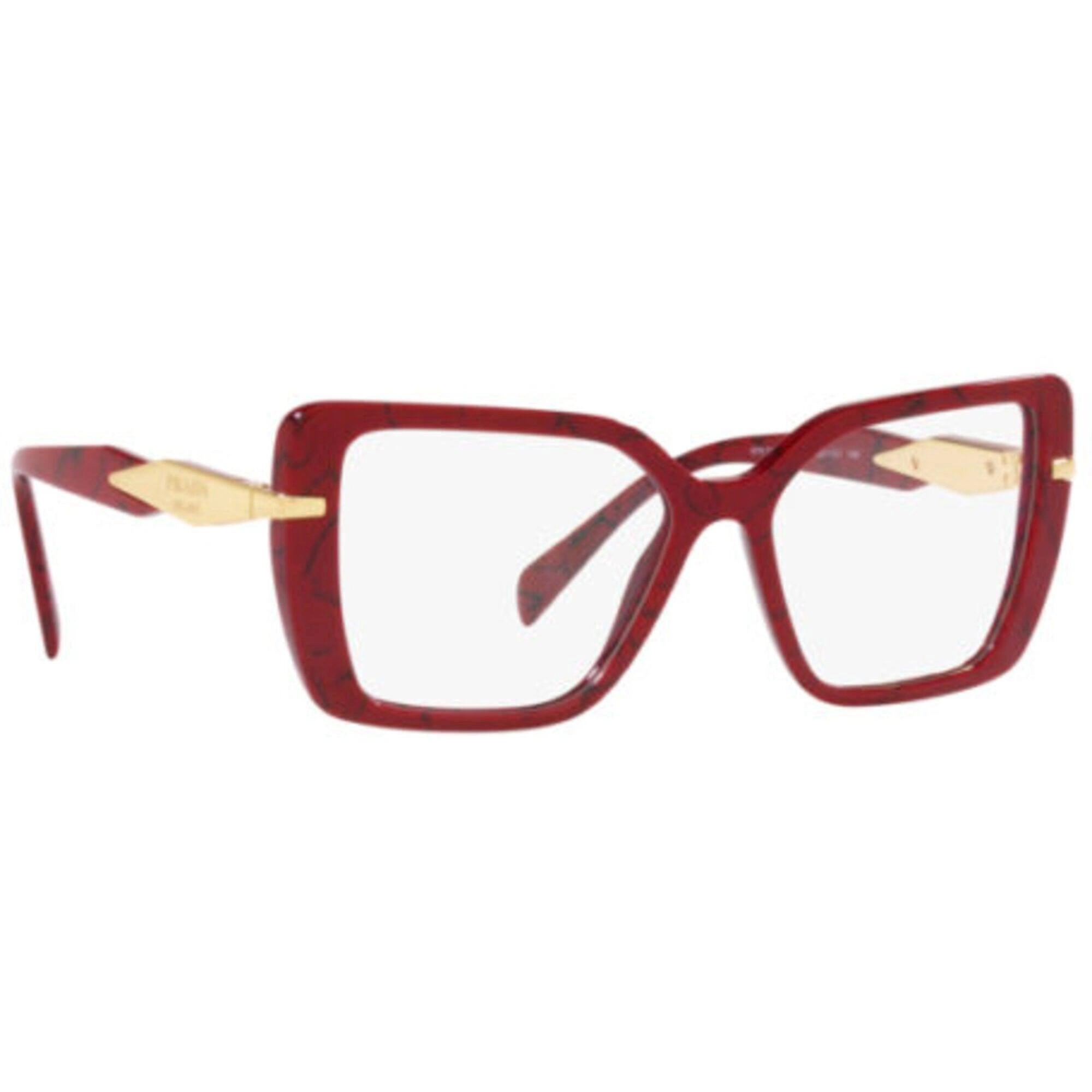 Prada Women's Eyeglasses - Full Rim Etruscan Marble Cat Eye Frame | 0PR03ZV 15D1O1