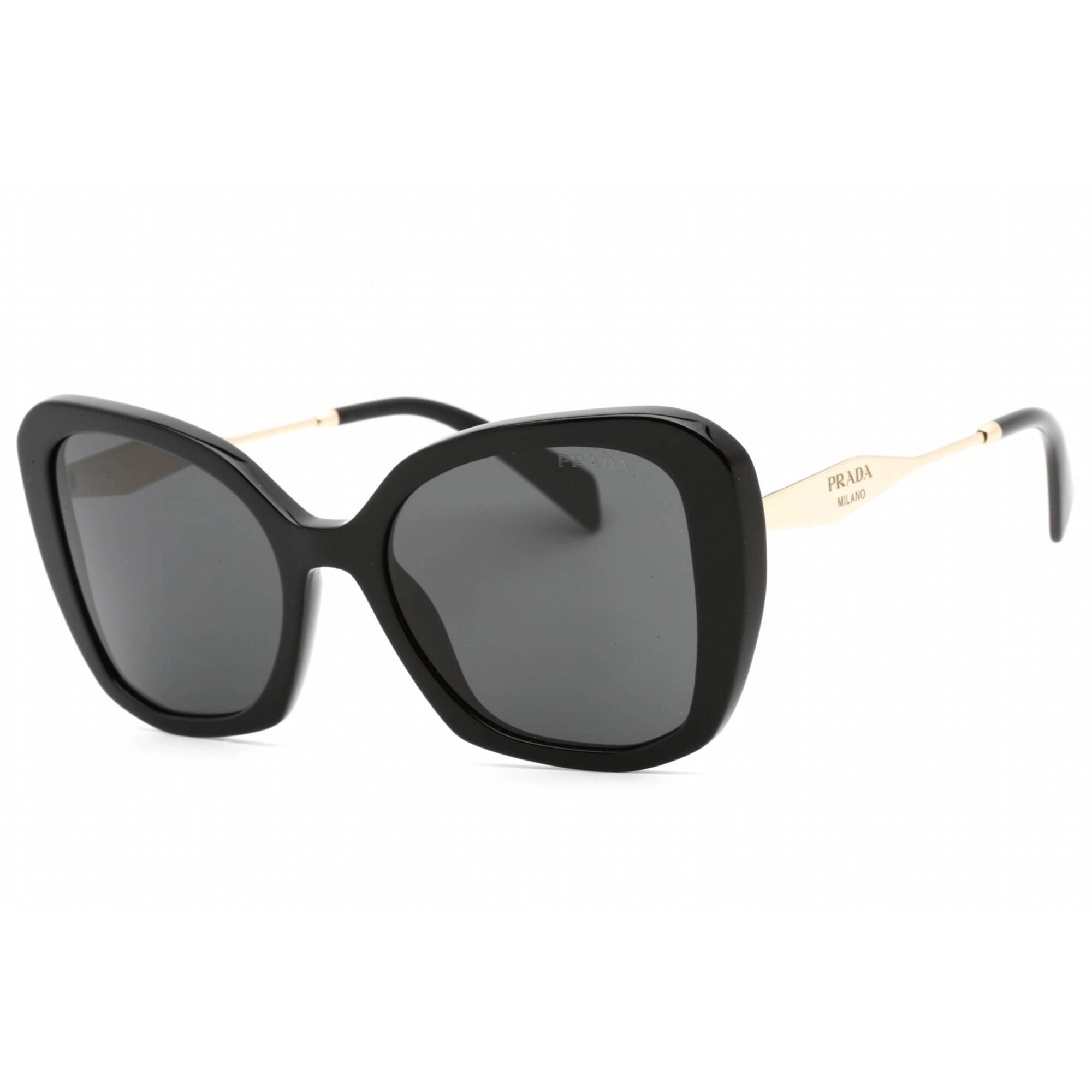 Prada Women's Sunglasses - Full Rim Black Plastic Butterfly Frame | 0PR 03YS 1AB5S0