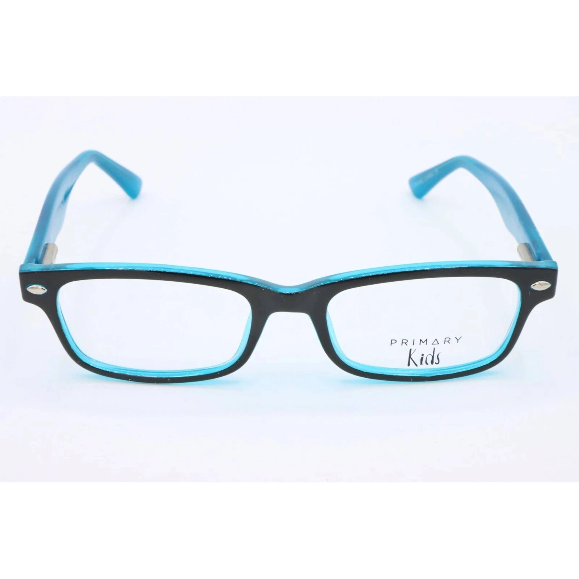 Primary Kid's Eyeglasses - Demo Lens Acetate Rectangular Full Rim | Pk101 Black/Blue