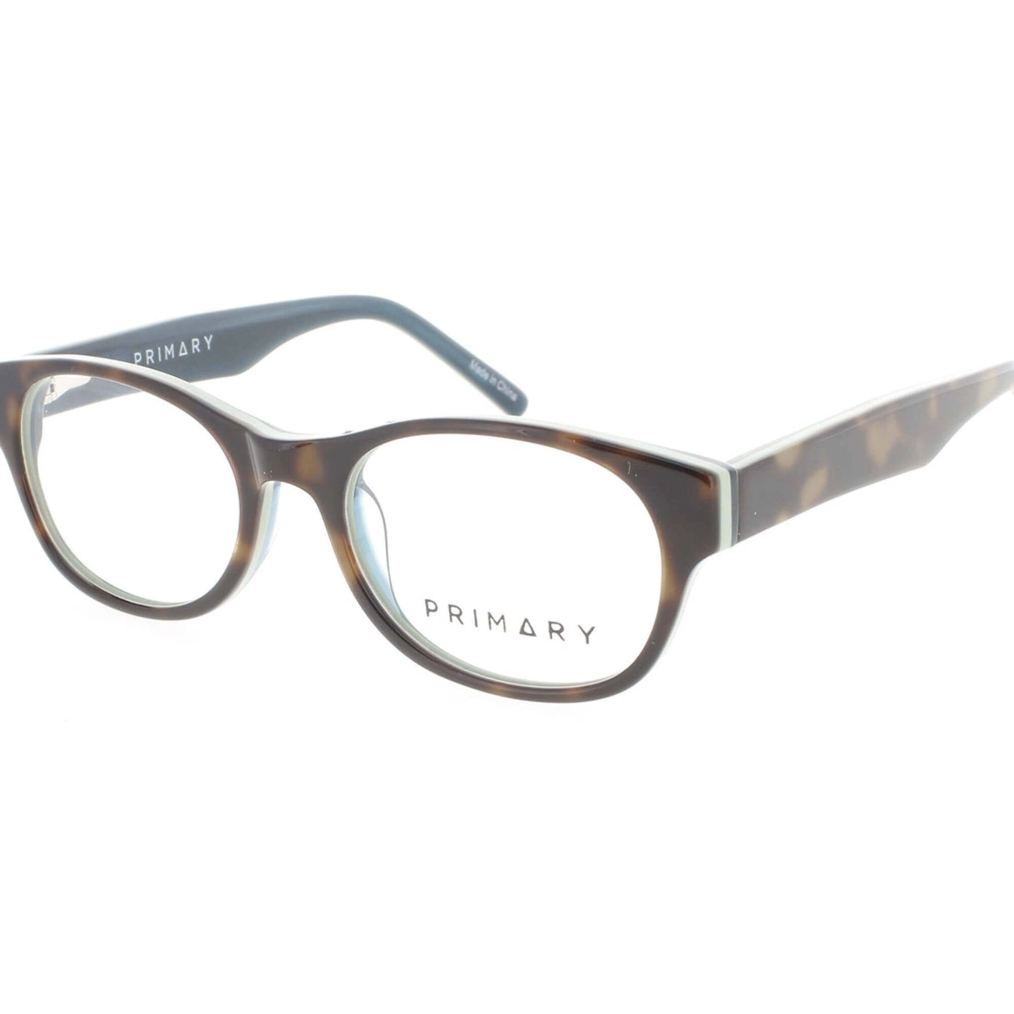 Primary Kid's Eyeglasses - Demo Lens Plastic Oval Full Rim Frame | Pk142 Tortoise