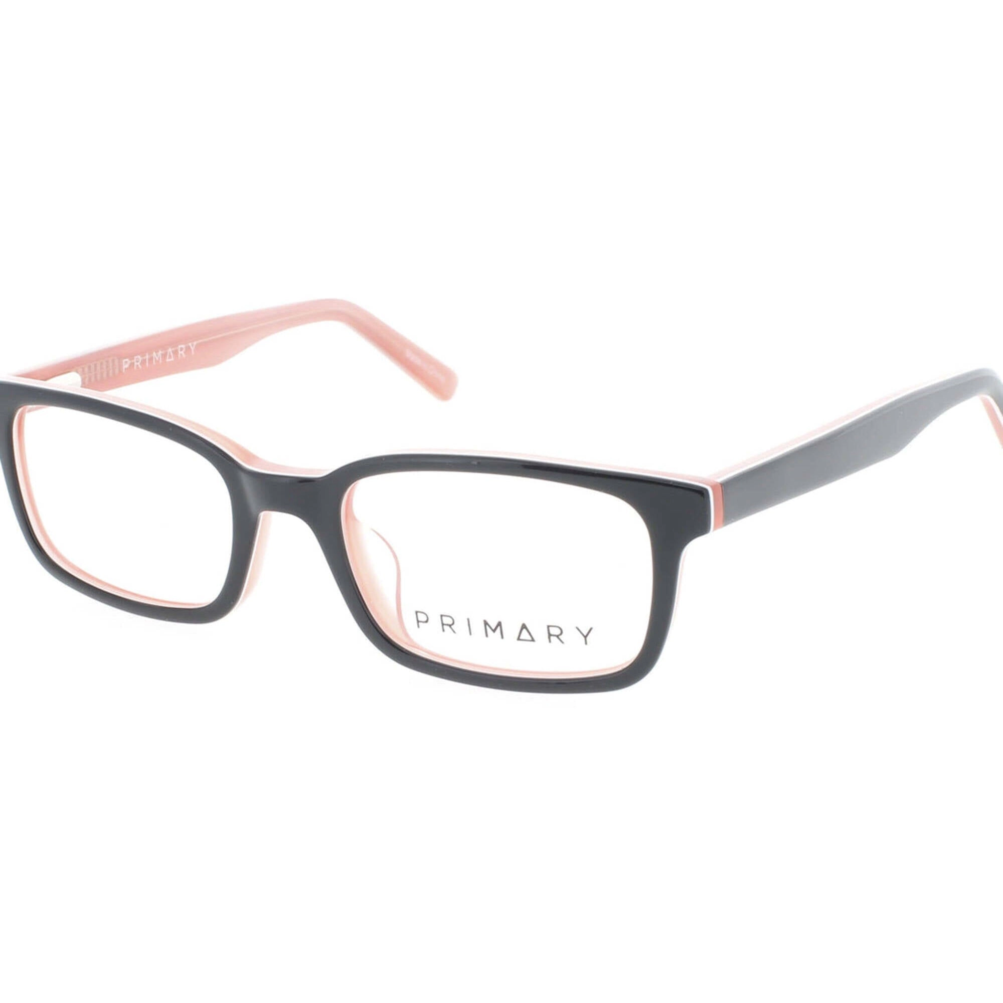 Primary Kid's Eyeglasses - Demo Lens Plastic Rectangular Full Rim | Pk144 BlackPink
