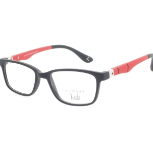 Primary Kid's Eyeglasses - Demo Lens Plastic Rectangular Full Rim | PK153 BLK/RED