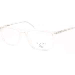 Primary Kid's Eyeglasses - Demo Lens Plastic Rectangular Full Rim | Pk154 Crystal
