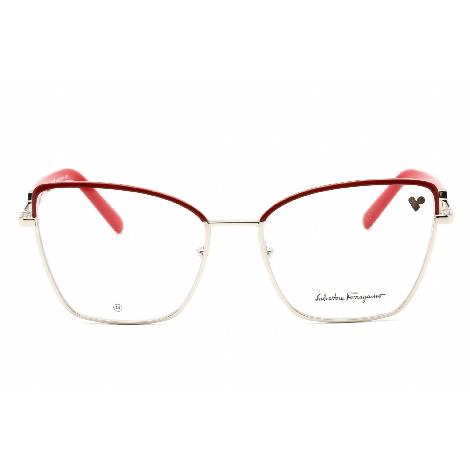 Salvatore Ferragamo Women's Eyeglasses - Light Gold/Burgundy Metal Frame | SF2223 744