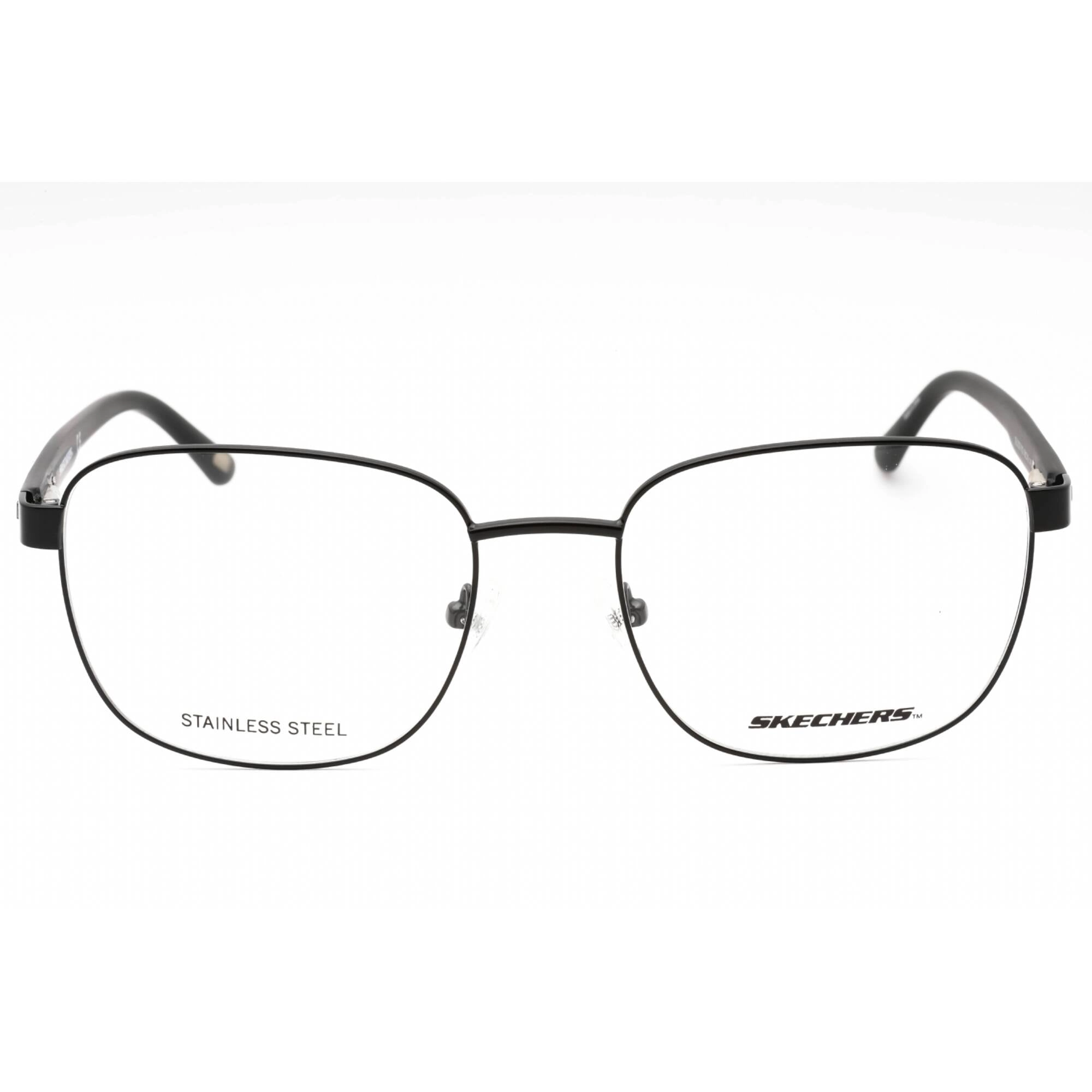 Skechers Men's Eyeglasses - Matte Black Metal Square Shape Full Rim Frame | SE3330 002