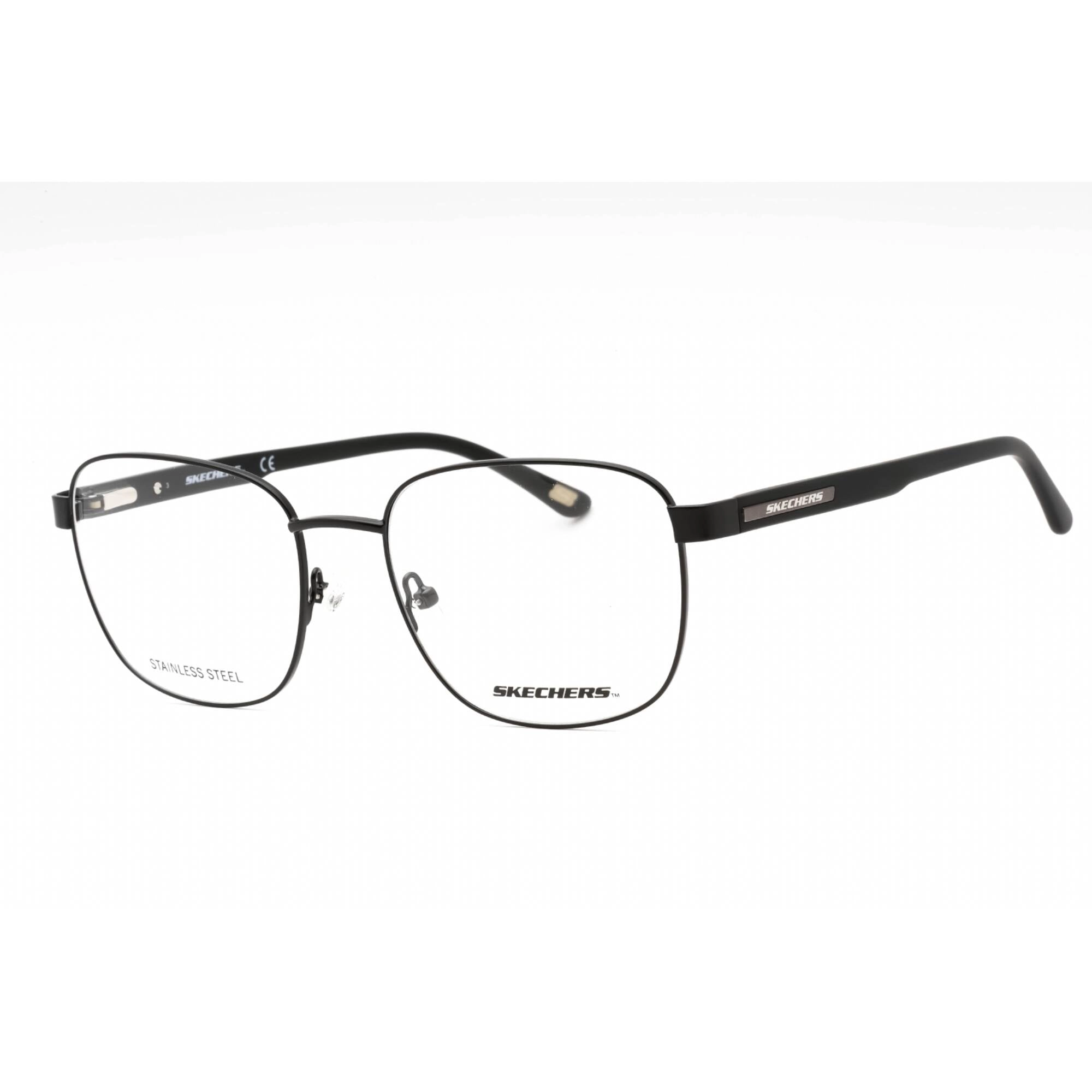 Skechers Men's Eyeglasses - Matte Black Metal Square Shape Full Rim Frame | SE3330 002