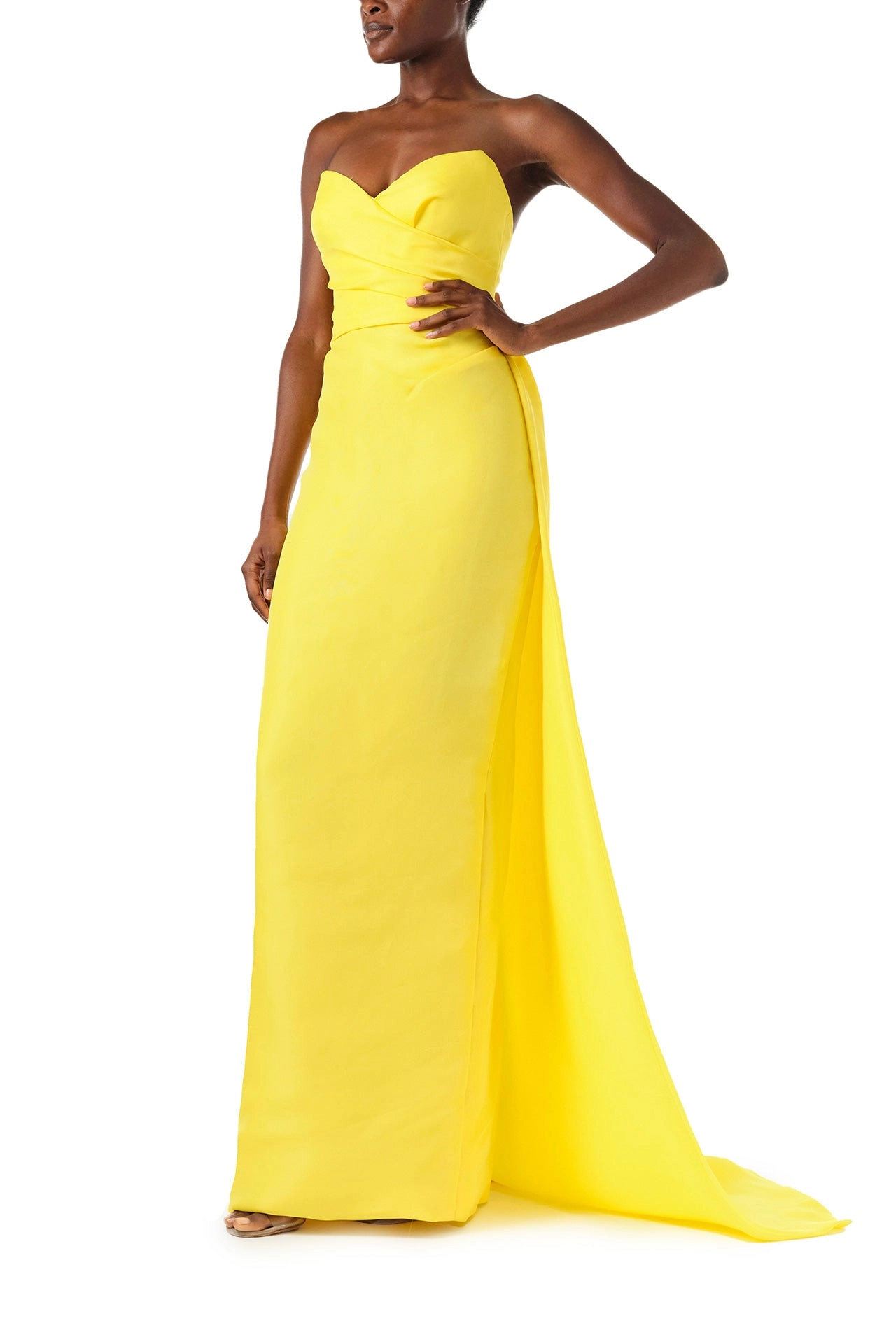 Strapless Gazar Gown with Train