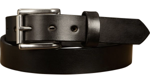 The Commander: Men's Black Non Stitched Leather Belt 1.25"