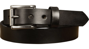 The Commander: Men's Black Non Stitched Leather Belt 1.25"