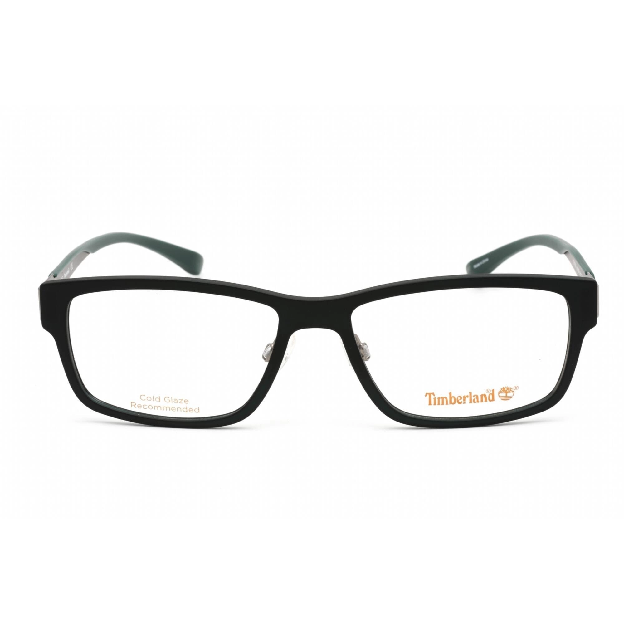 Timberland Men's Eyeglasses - Rectangular Matte Dark Green Plastic Frame | TB1351 097