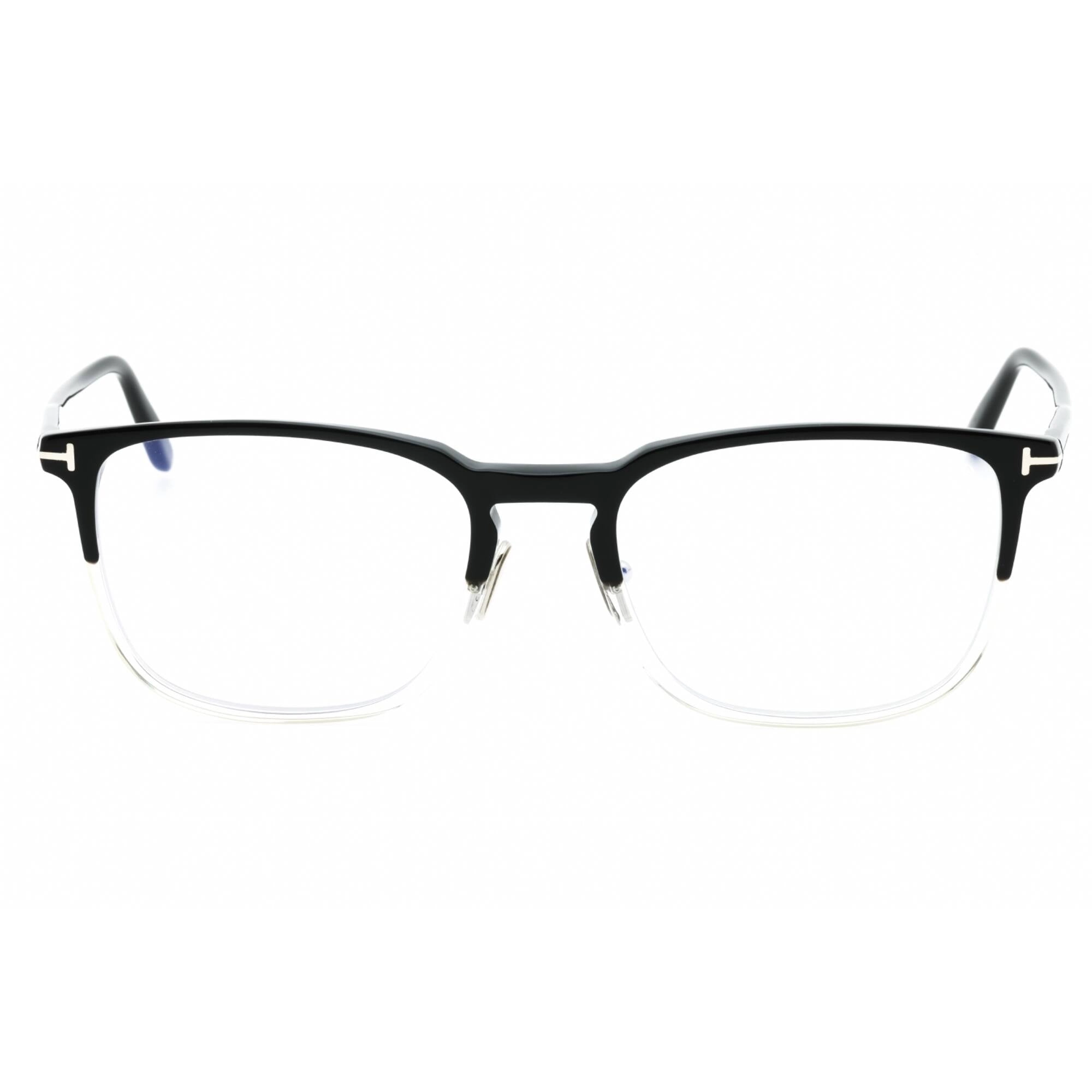 Tom Ford Men's Eyeglasses - Black/Crystal Acetate Square Full Rim Frame | FT5699-B 005