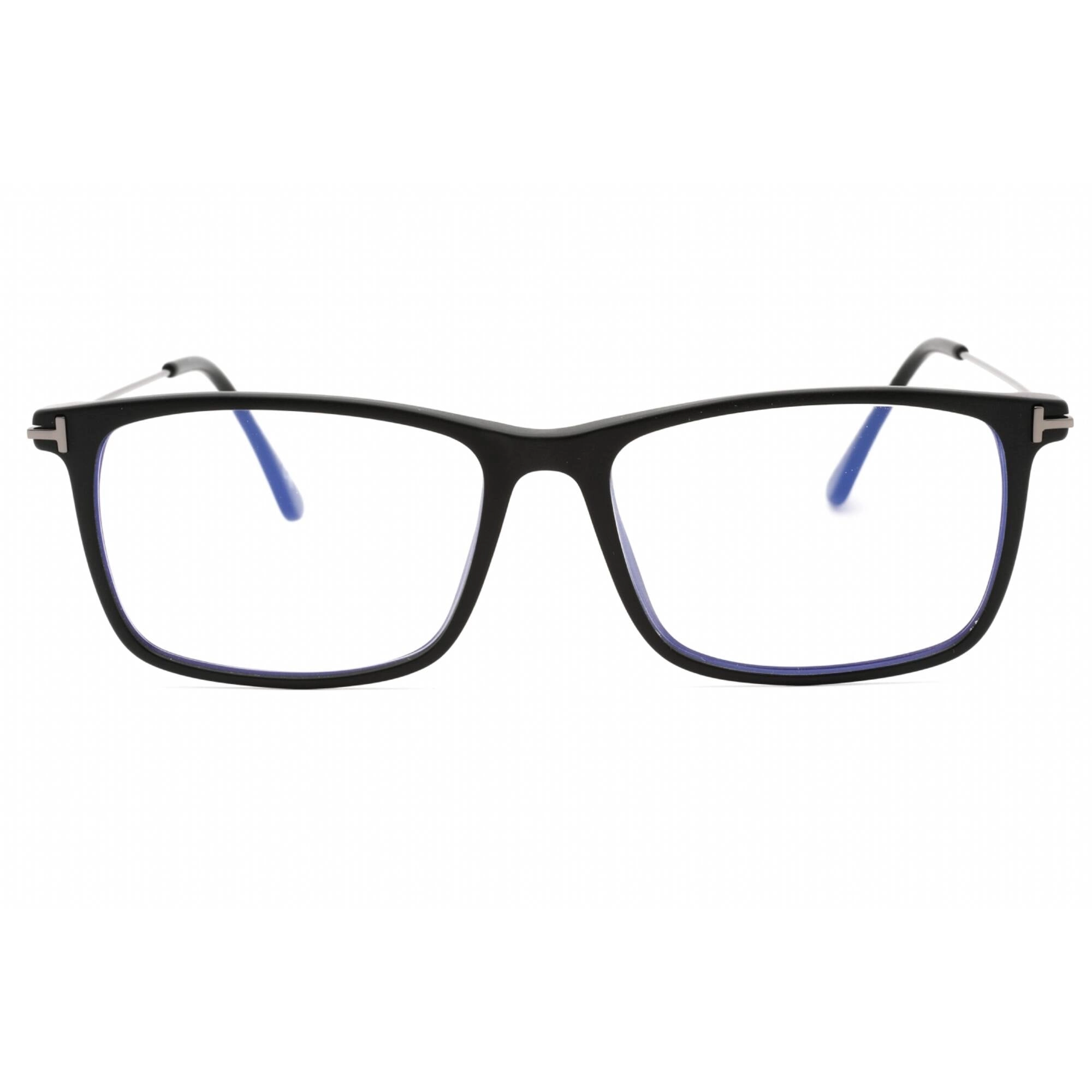Tom Ford Men's Eyeglasses - Matte Black Rectangular Acetate Full Rim | FT5758-B 002