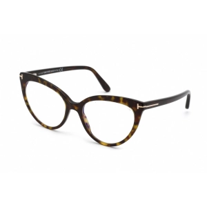 Tom Ford Women's Eyeglasses - Dark Havana Plastic Cat Eye Shape Frame | FT5674-B 052