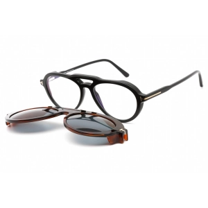Tom Ford Women's Eyeglasses - Shiny Black Plastic Aviator Shape Frame | FT5760-B 001