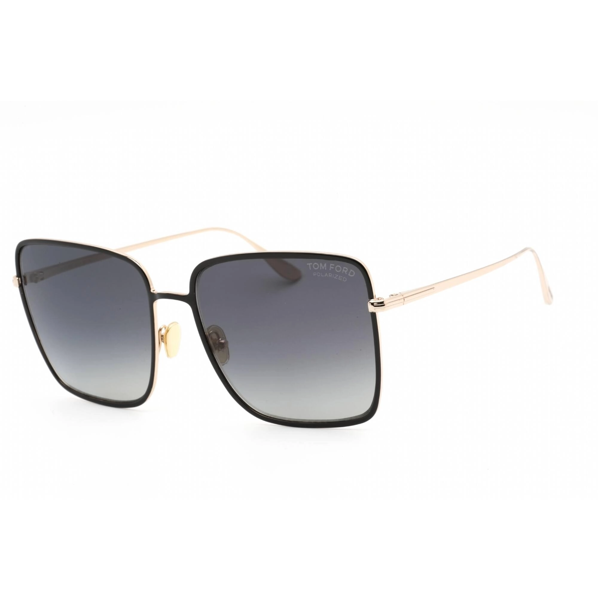 Tom Ford Women's Sunglasses - Full Rim Shiny Black Metal Square Frame | FT0739 01D