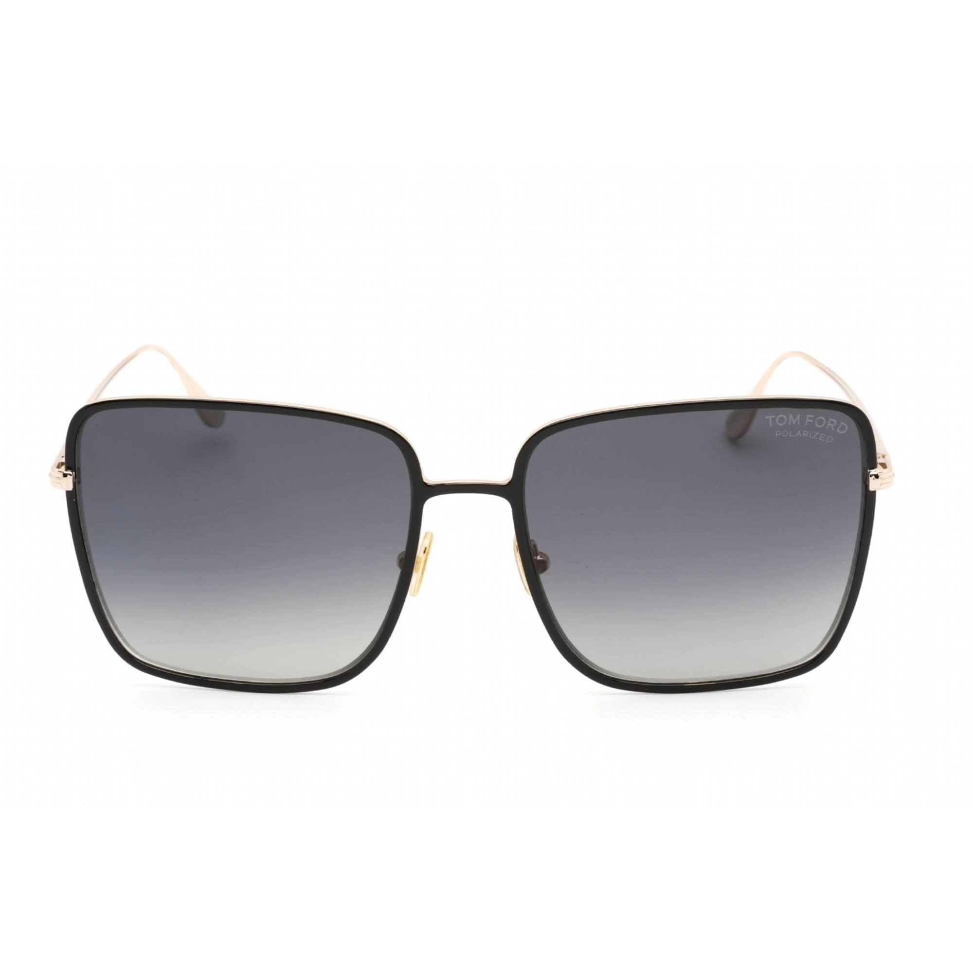 Tom Ford Women's Sunglasses - Full Rim Shiny Black Metal Square Frame | FT0739 01D