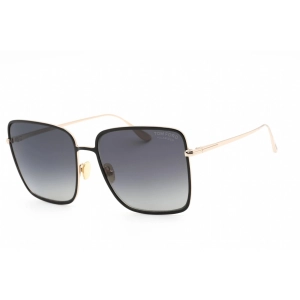 Tom Ford Women's Sunglasses - Full Rim Shiny Black Metal Square Frame | FT0739 01D