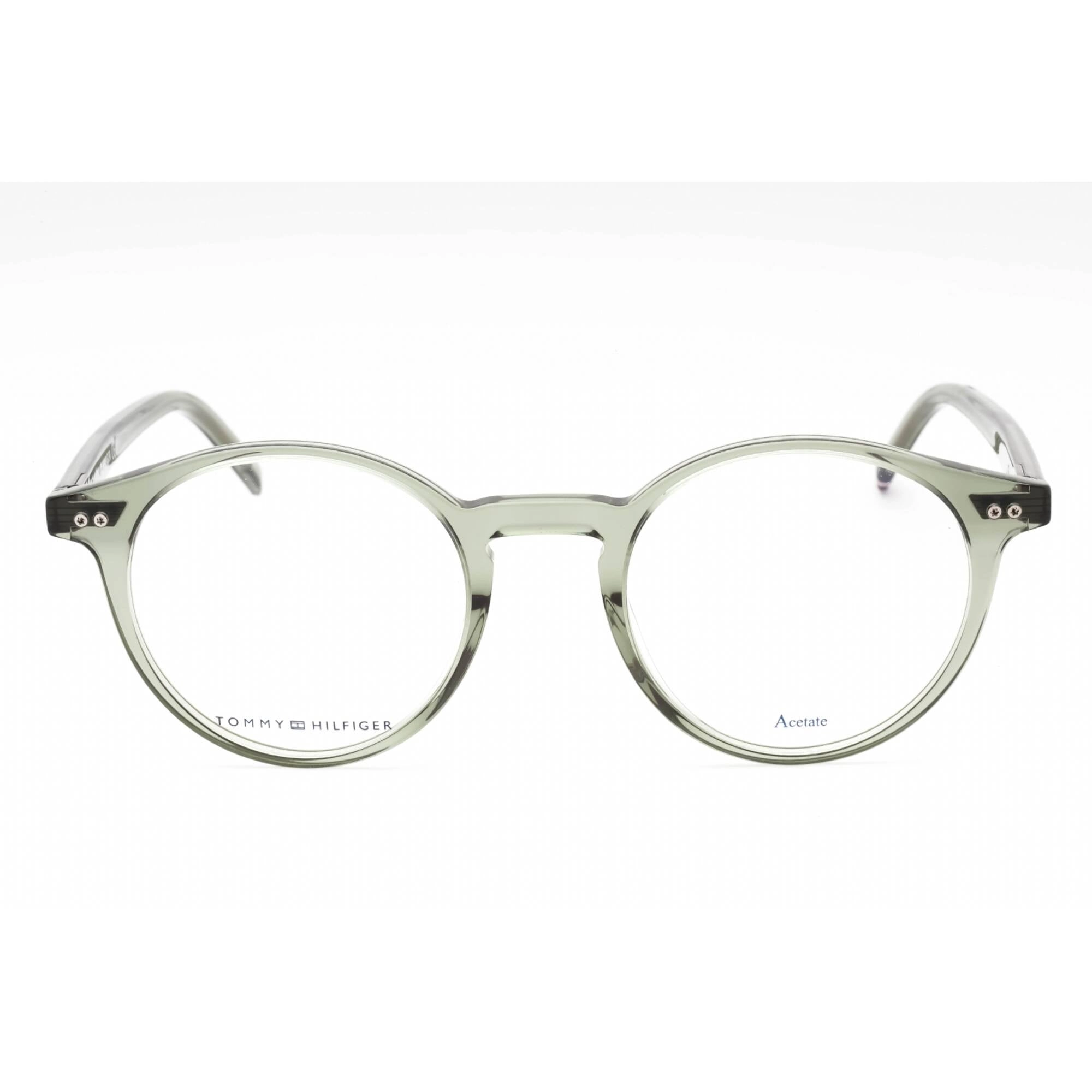 Tommy Hilfiger Men's Eyeglasses - Transparent Green Acetate Oval Frame | TH 1813 6CR