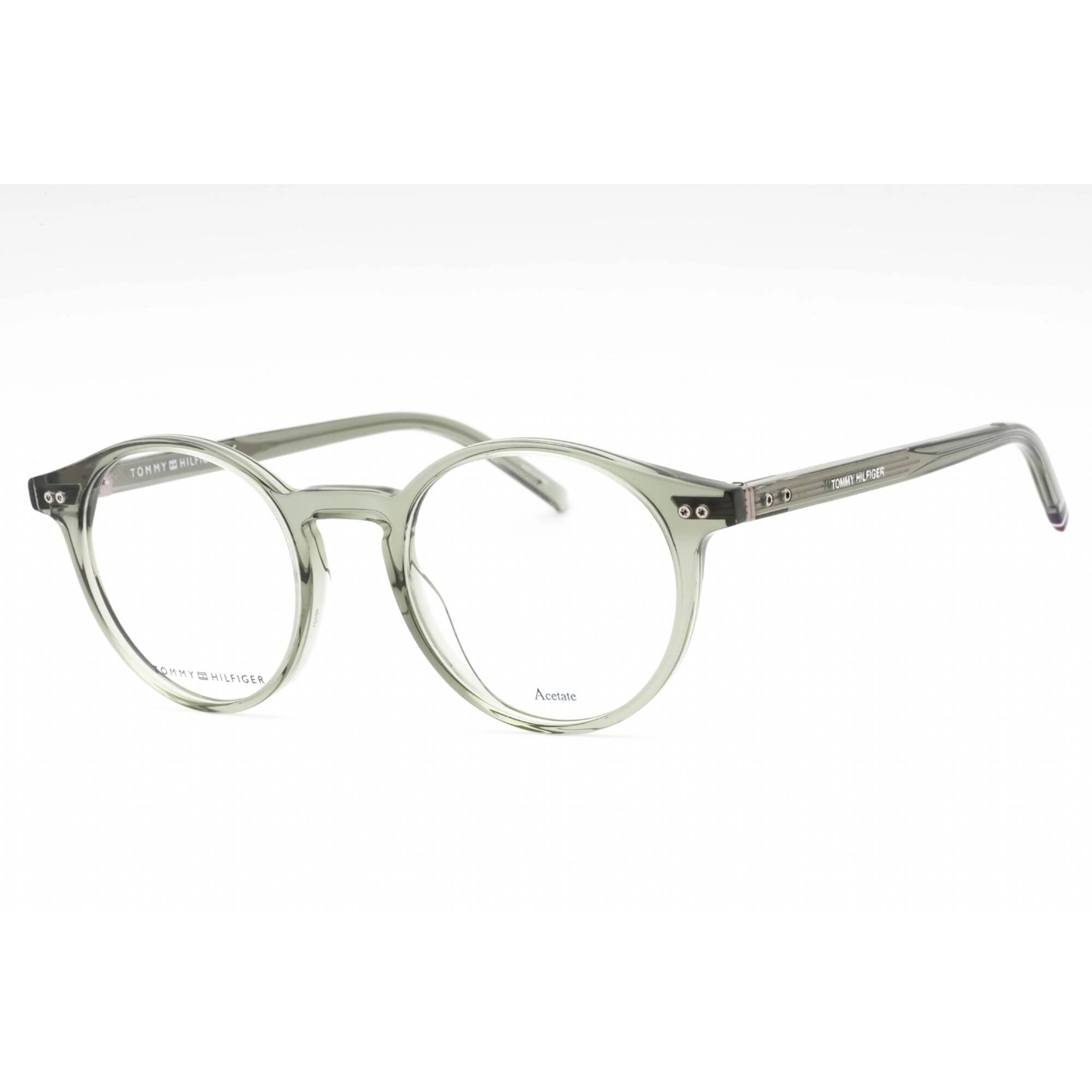 Tommy Hilfiger Men's Eyeglasses - Transparent Green Acetate Oval Frame | TH 1813 6CR
