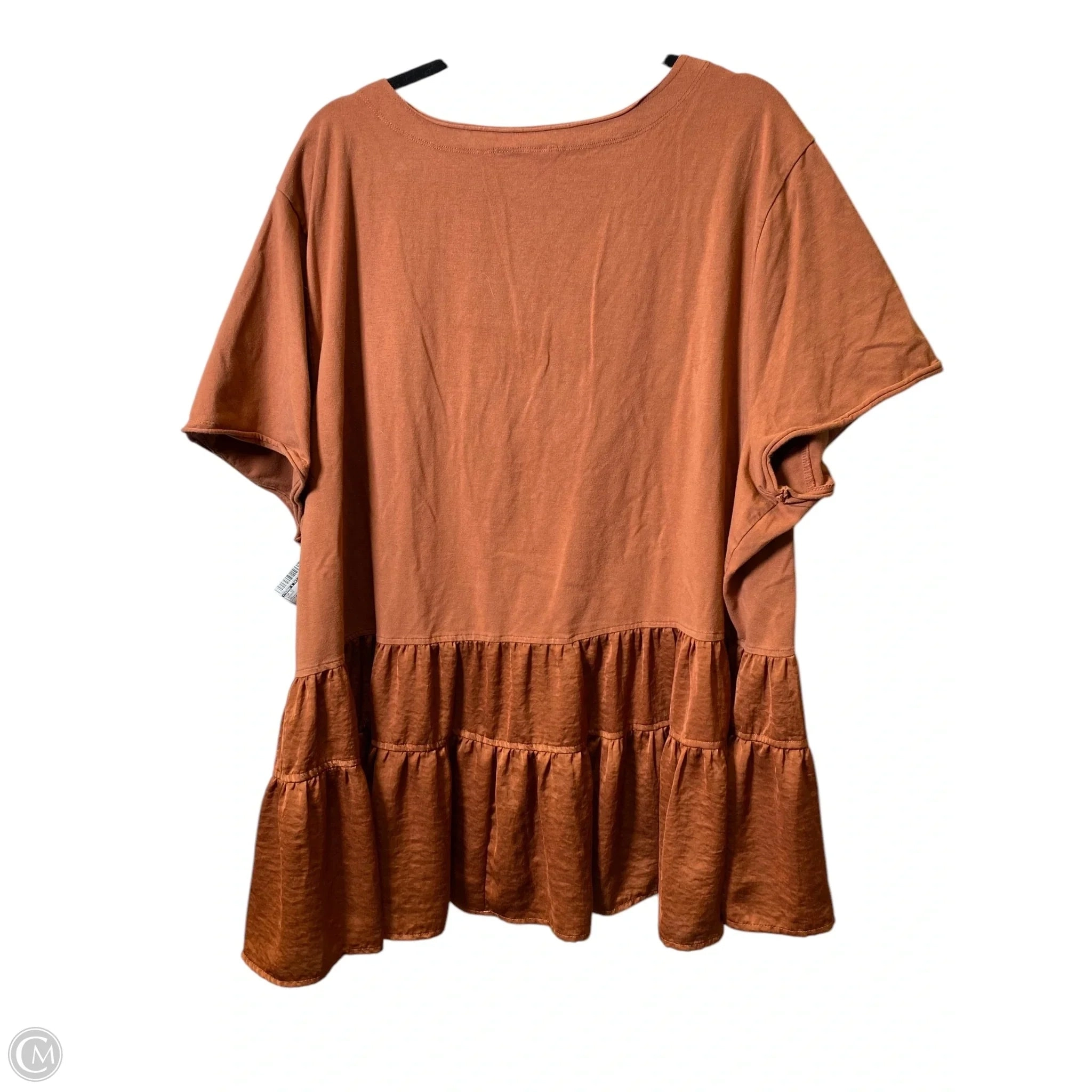 Top Short Sleeve By Terra & Sky In Bronze, Size: 4x