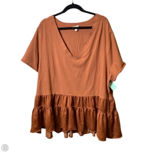 Top Short Sleeve By Terra & Sky In Bronze, Size: 4x
