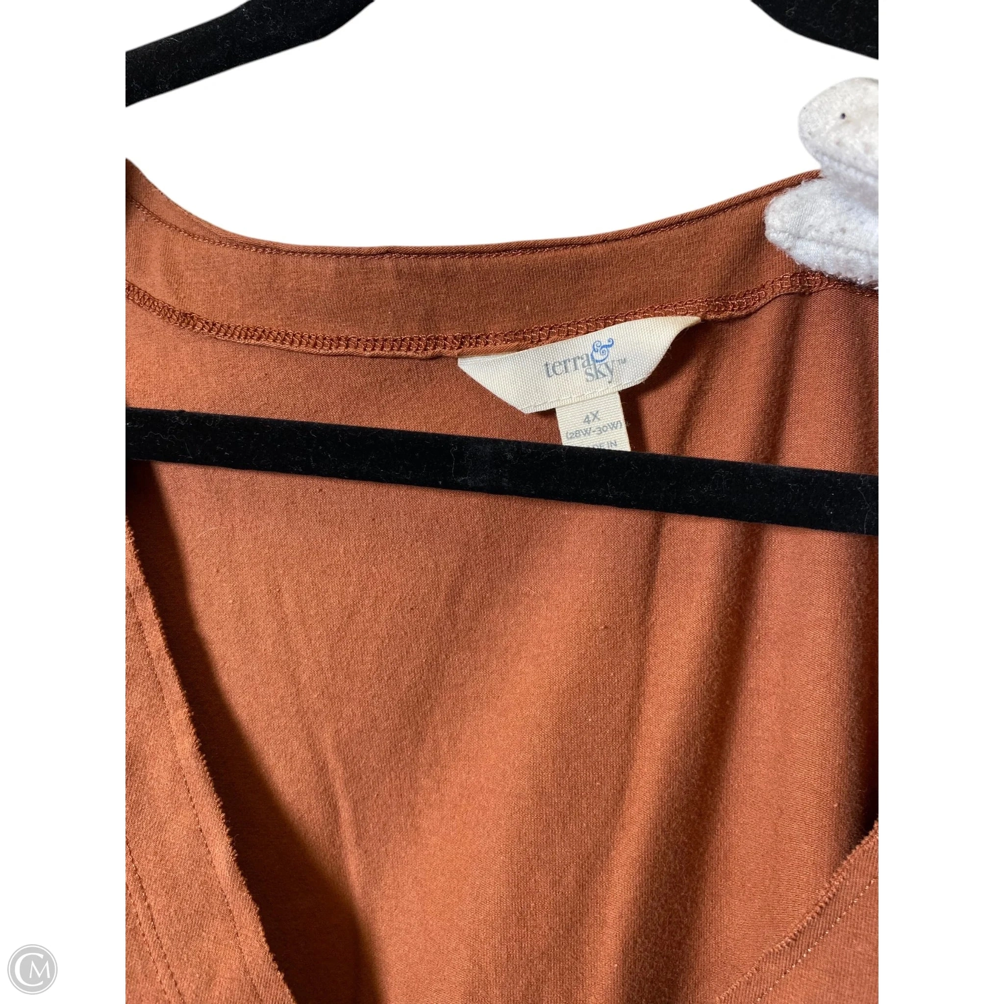 Top Short Sleeve By Terra & Sky In Bronze, Size: 4x